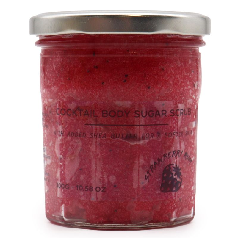 Geparfumeerde Suiker Body Scrub - Aardbeien Rum - 300gr