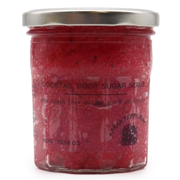 Geparfumeerde Suiker Body Scrub - Aardbeien Rum - 300gr