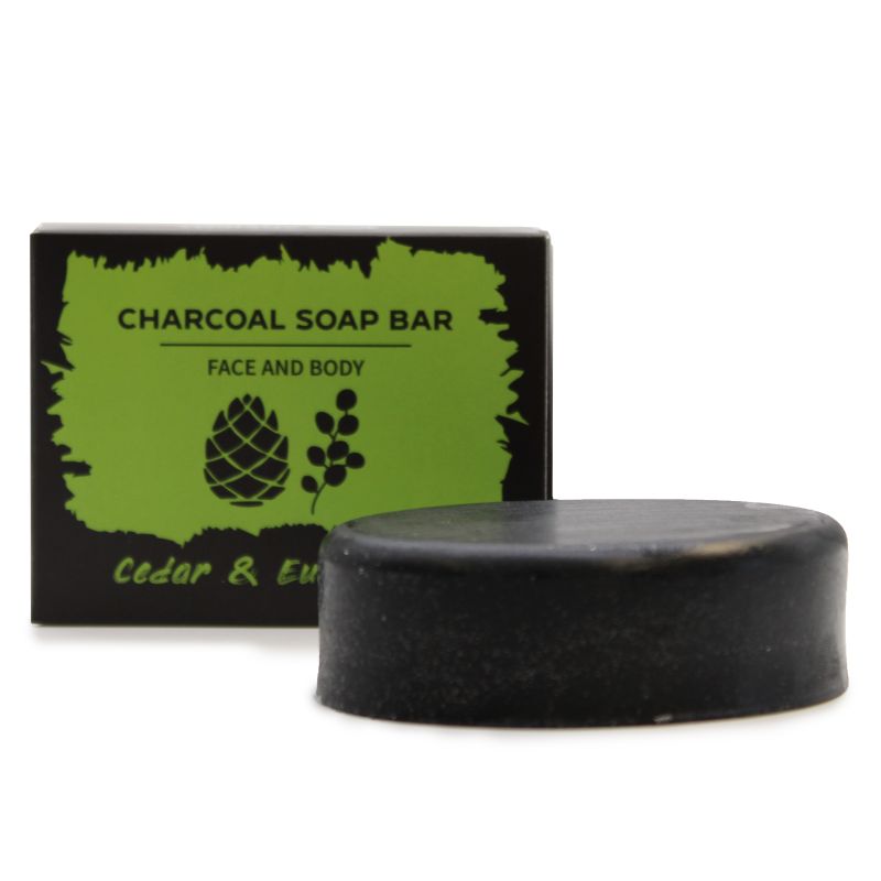 Houtskoolzeep 85g - Eucalyptus & Cederhout
