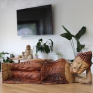 Handgesneden Boeddhabeeld - 50cm - Slapen
