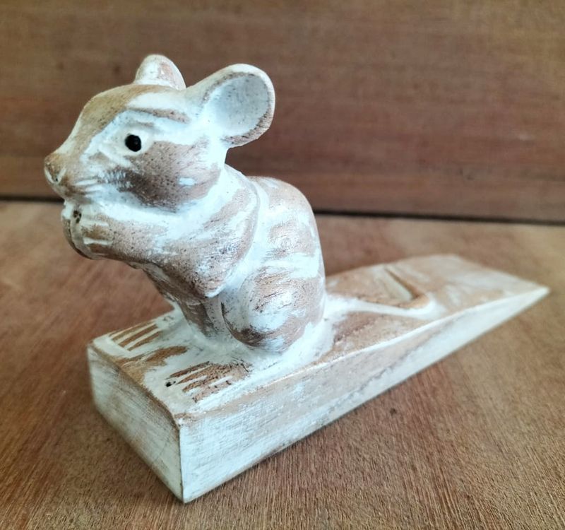 Handgesneden Deurstopper - Muis