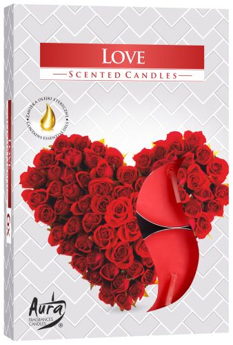 Set van 6 Geparfumeerde Theelichten - Love