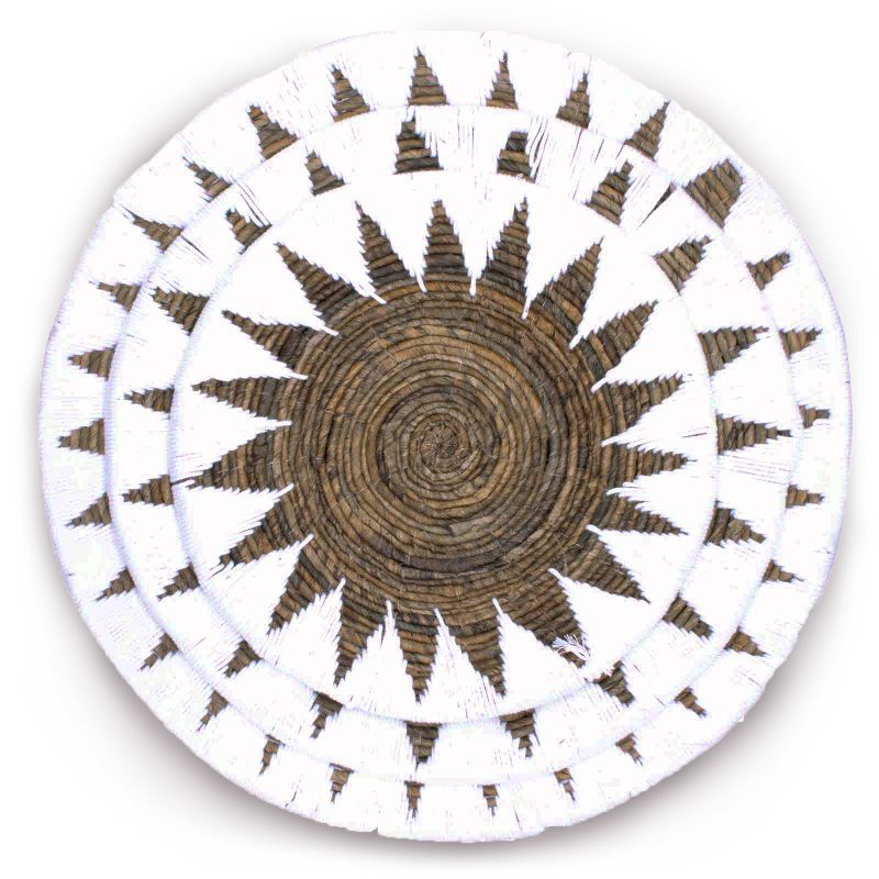Set van 3 Zeegras Wanddecoratie Schalen - Crème