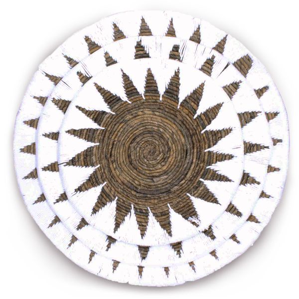 Set van 3 Zeegras Wanddecoratie Schalen - Crème