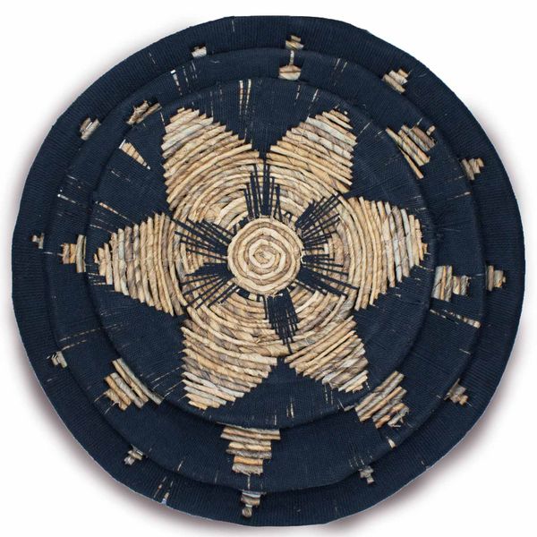 Set van 3 Zeegras Wanddecoratie Schalen - Zwart
