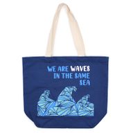 Bedrukte Katoenen Tas - We are Waves - Grijs, Blauw en Naturel