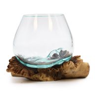 Gesmolten Glas op Zeldzaam Parasiethout