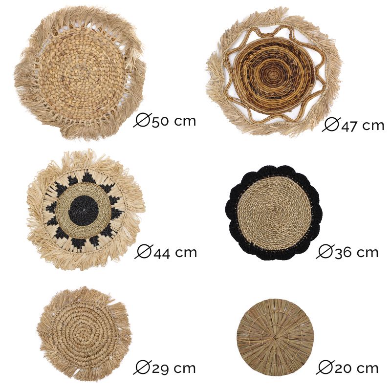 Set van 6 Natuurlijke Wanddecoraties - Kribo-collectie
