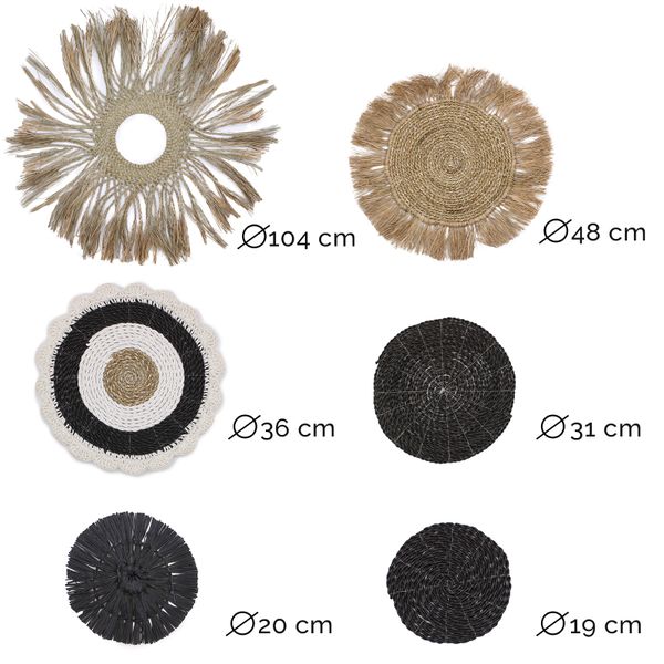 Set van Zes Natuurlijke Wanddecoraties - Abu-Abu-collectie