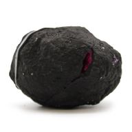 Gekleurde Calciet Geodes - Zwarte Steen - Donkerrood