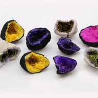 Gekleurde Calciet Geodes - Natuurlijke Steen - Paars en Goud