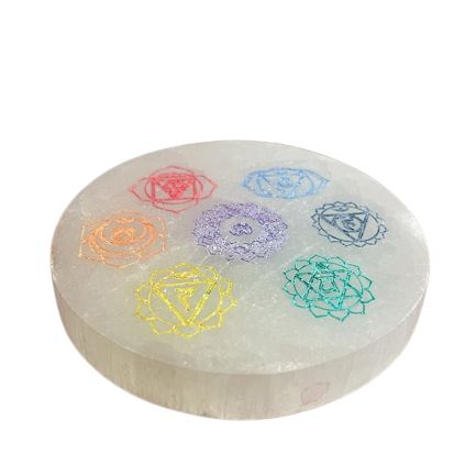 Seleniet Oplaad Borden - Small - 8cm - Chakra Design - Gekleurd