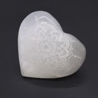Seleniet Hart - 7-8 cm - Mandala Gegraveerd
