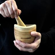 Ergo Teak Stamper & Vijzel  Klein