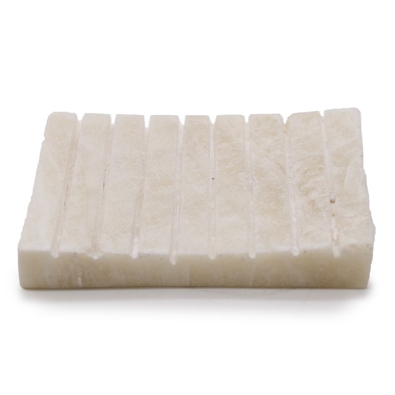 Witte Onyx Geribbelde Zeepbakje