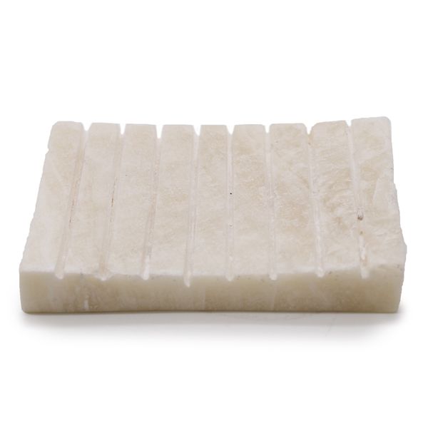 Witte Onyx Geribbelde Zeepbakje