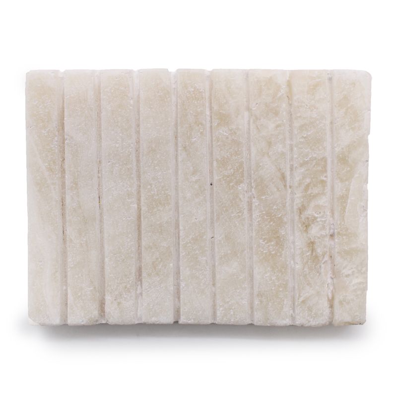 Witte Onyx Geribbelde Zeepbakje