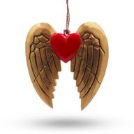 Gouden Xmas Angel Wing & Heart - zwart detail