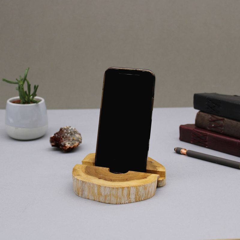 Grote Gamal Houten Telefoonhouder - Whitewash