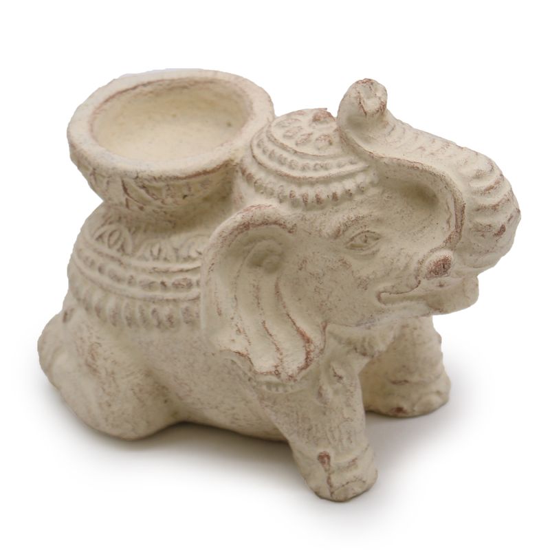 Olifant Wierook & Kandelaar (creme)