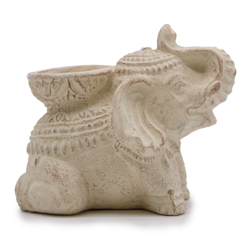 Olifant Wierook & Kandelaar (creme)