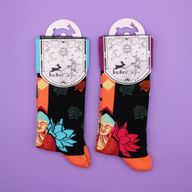 Hop Hare Bamboo Socks - Blue Buddha & Lotus S/M