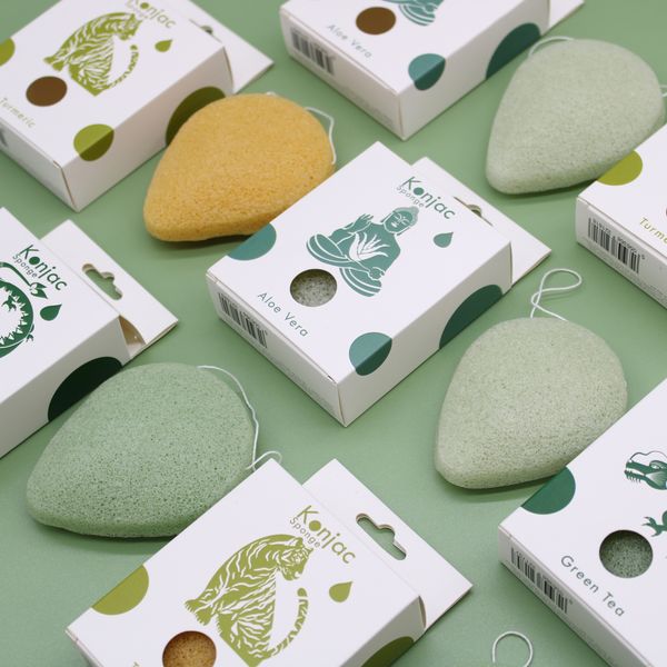 Traanvormige Konjac Spons - Groene Thee - Beschermend