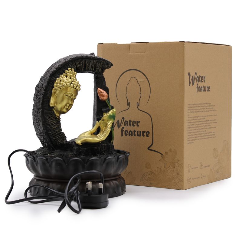 Tafelblad Waterornament - 30cm - Gouden Boeddha & Lotus