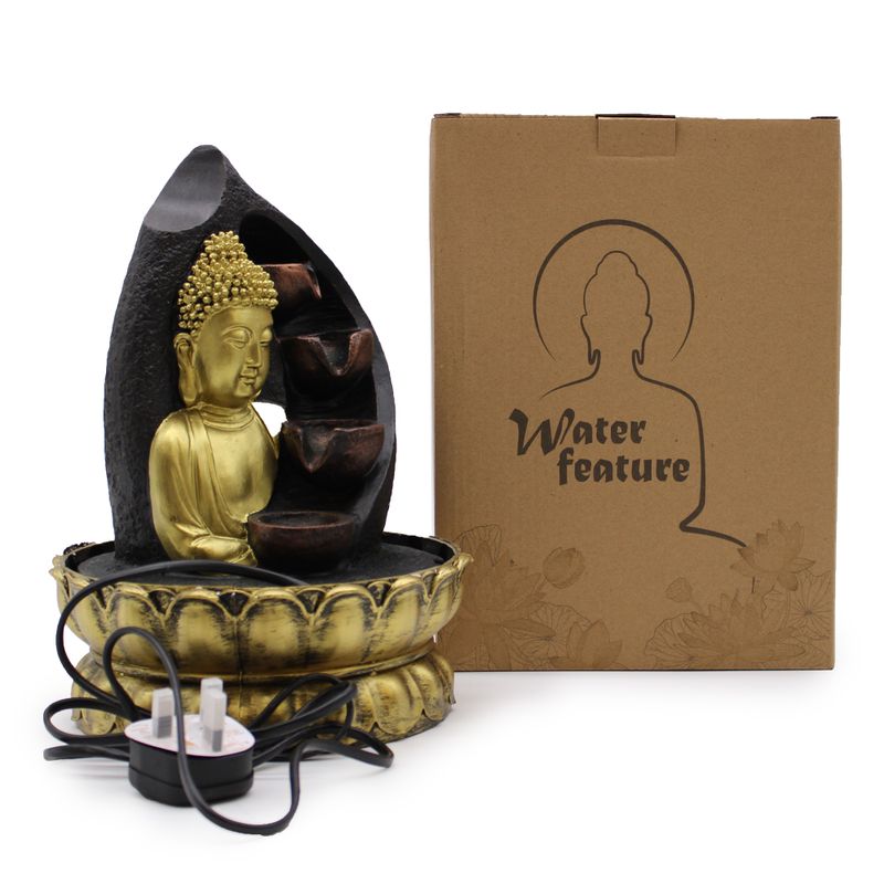 Tafelblad Waterornament - 30cm - Gouden Boeddha & Gietpotten