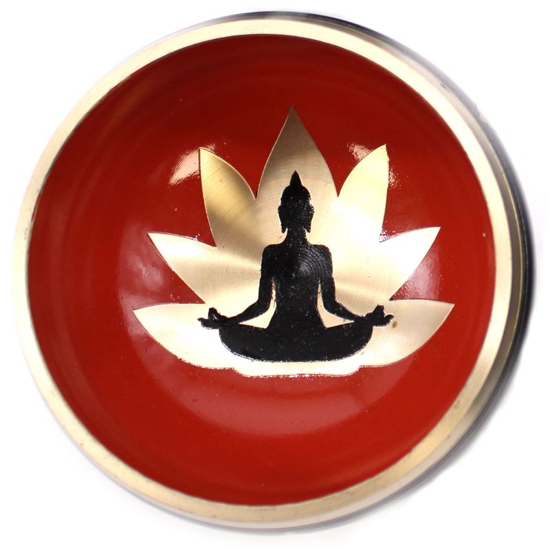Boeddha Klankschalenset - Zwart/Oranje 10.7cm