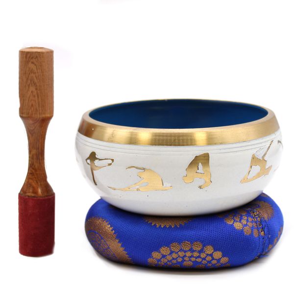 Grote Yoga Moves Klankschalenset - Wit/Blauw 14cm