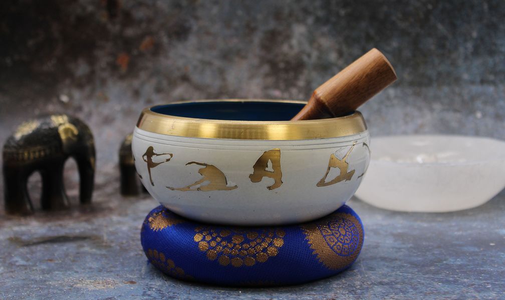 Grote Yoga Moves Klankschalenset - Wit/Blauw 14cm