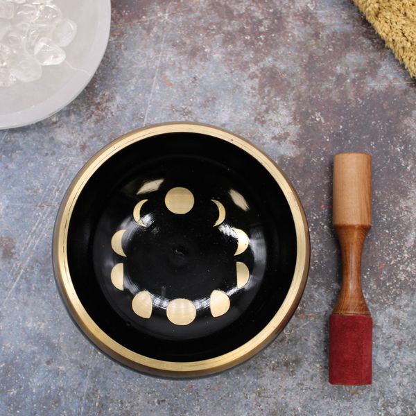 Grote Maan Fase Klankschalenset - Zwart 14cm