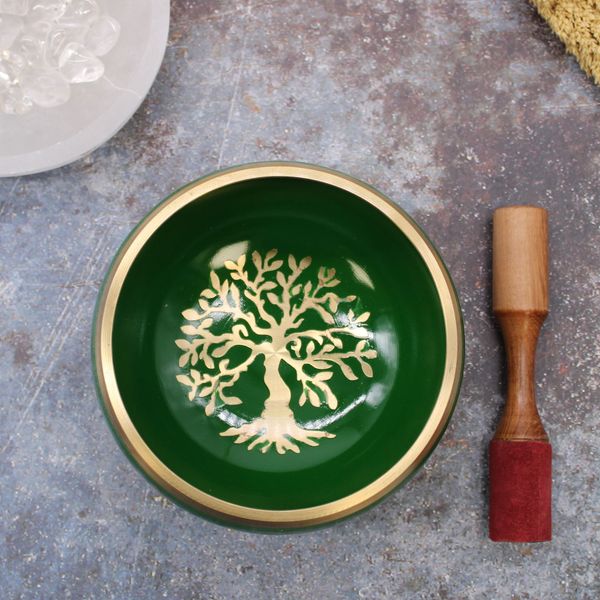 Grote Levensboom Klankschaal Set - Groen 14cm