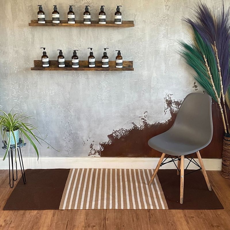 Indiaas Katoenen Vloerkleed - 70x170cm - Donkerbruin / Beige