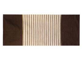 Indiaas Katoenen Vloerkleed - 70x170cm - Donkerbruin / Beige