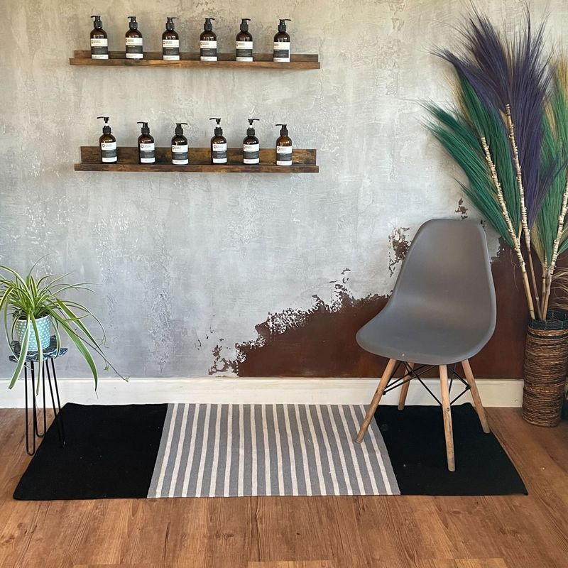 Indiaas Katoenen Vloerkleed - 70x170cm - Zwart / Grijs