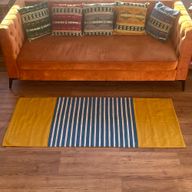 Indiaas Katoenen Vloerkleed - 70x170cm - Geel / Blauw