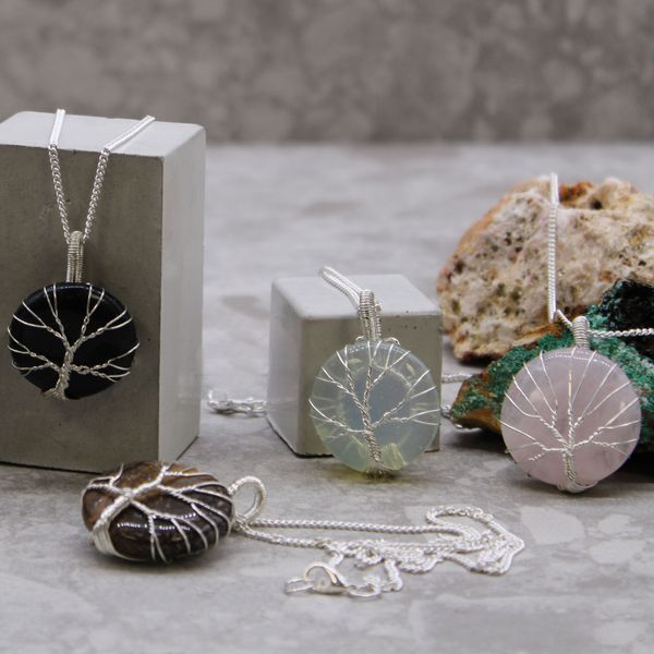 Levensboom Edelsteen Ketting - Opaliet