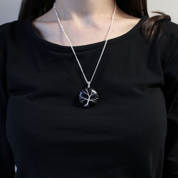 Levensboom Edelsteen Ketting - Zwarte Onyx