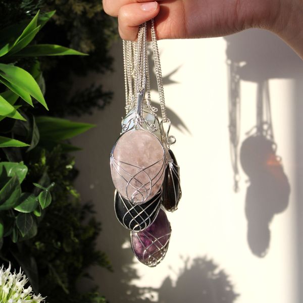 Swirl verpakt Edelsteen Ketting - Zwarte Onyx