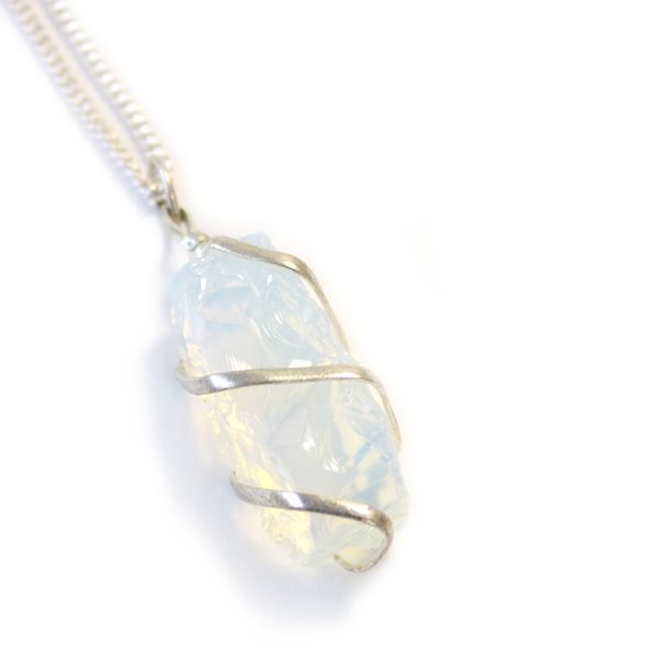 Cascade gewikkeld Ketting - Ruwe Opaliet