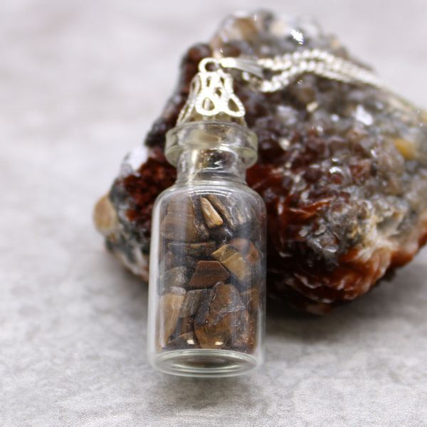 Gebottelde Edelstenen Ketting - Tigeroog