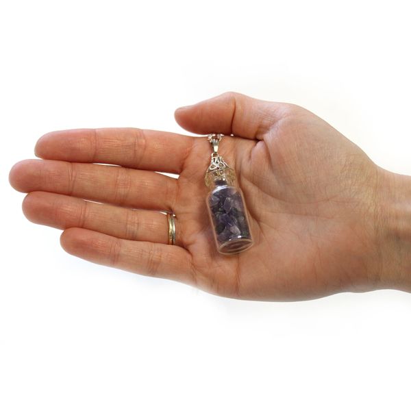 Gebottelde Edelstenen Ketting - Amethist