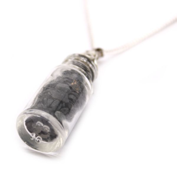 Gebottelde Edelstenen Ketting - Zwarte Onyx