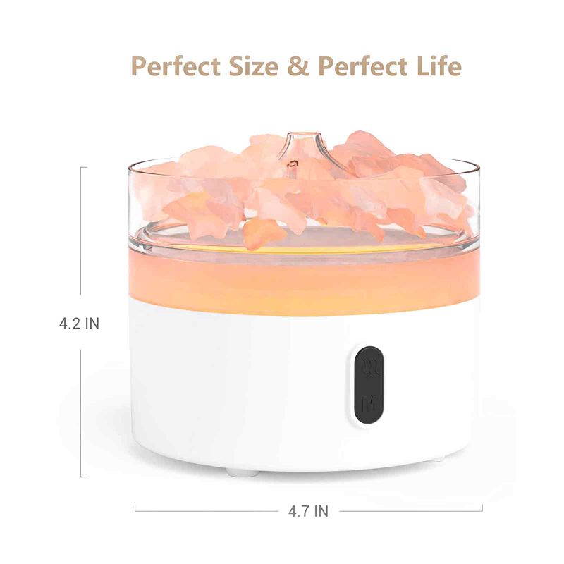 Himalaya Zout Aroma Diffuser - Nachtlampje - USB-C - Vlameffect (Zout niet inbegrepen)