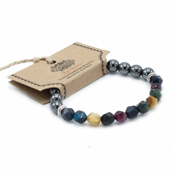 Gefacetteerde Edelsteen Armband - Magnetische Regenboog