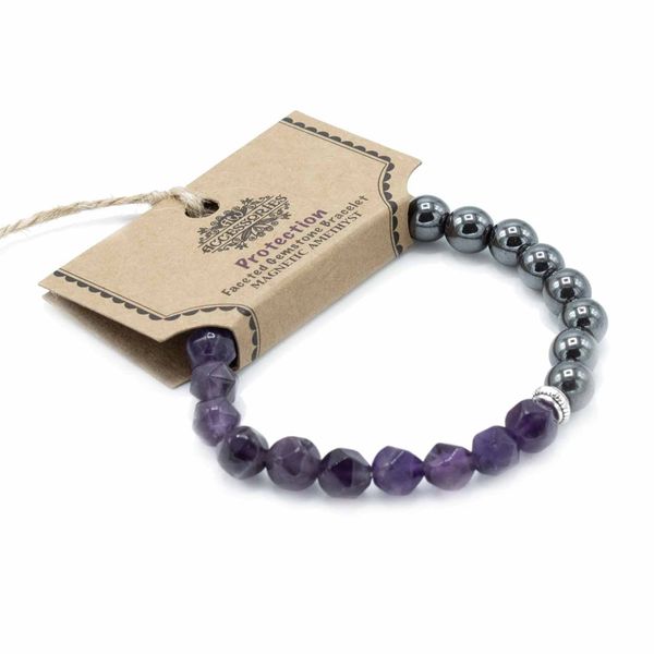 Gefacetteerde Edelsteen Armband - Magnetische Amethyst