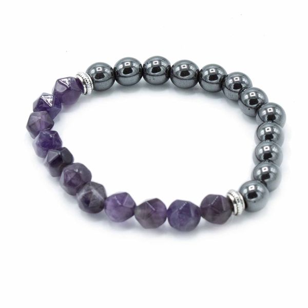 Gefacetteerde Edelsteen Armband - Magnetische Amethyst