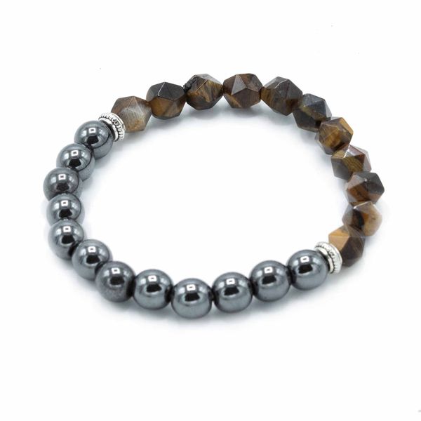 Gefacetteerde Edelsteen Armband - Magnetische Tijgeroog